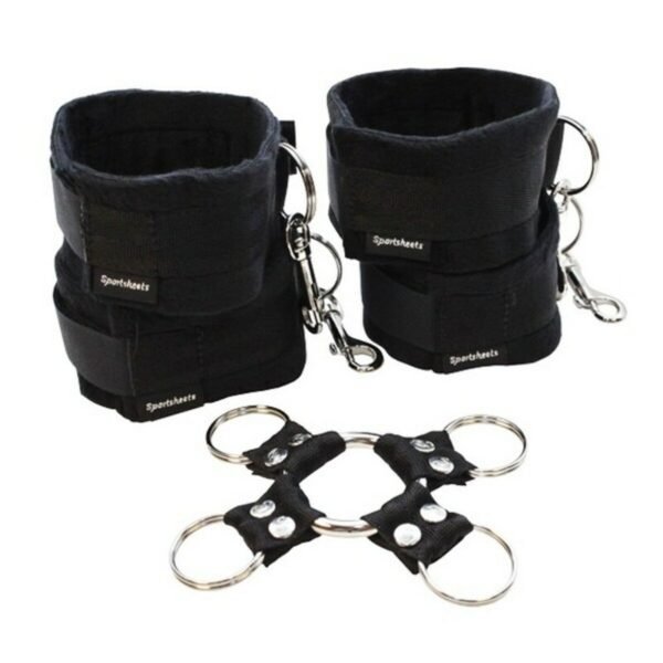 Sportsheets Hog Tie & Cuff Set ESS325-01 Black