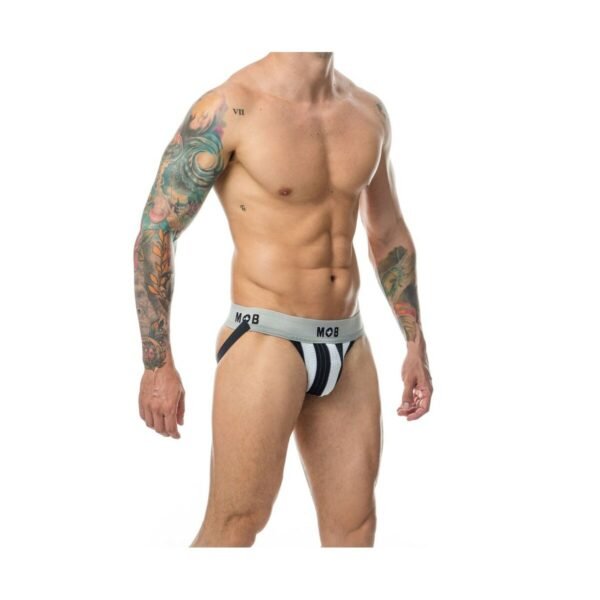 Mob Eroticwear Thong White Black XXL