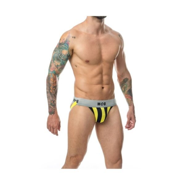Mob Eroticwear Thong Yellow Black XXL