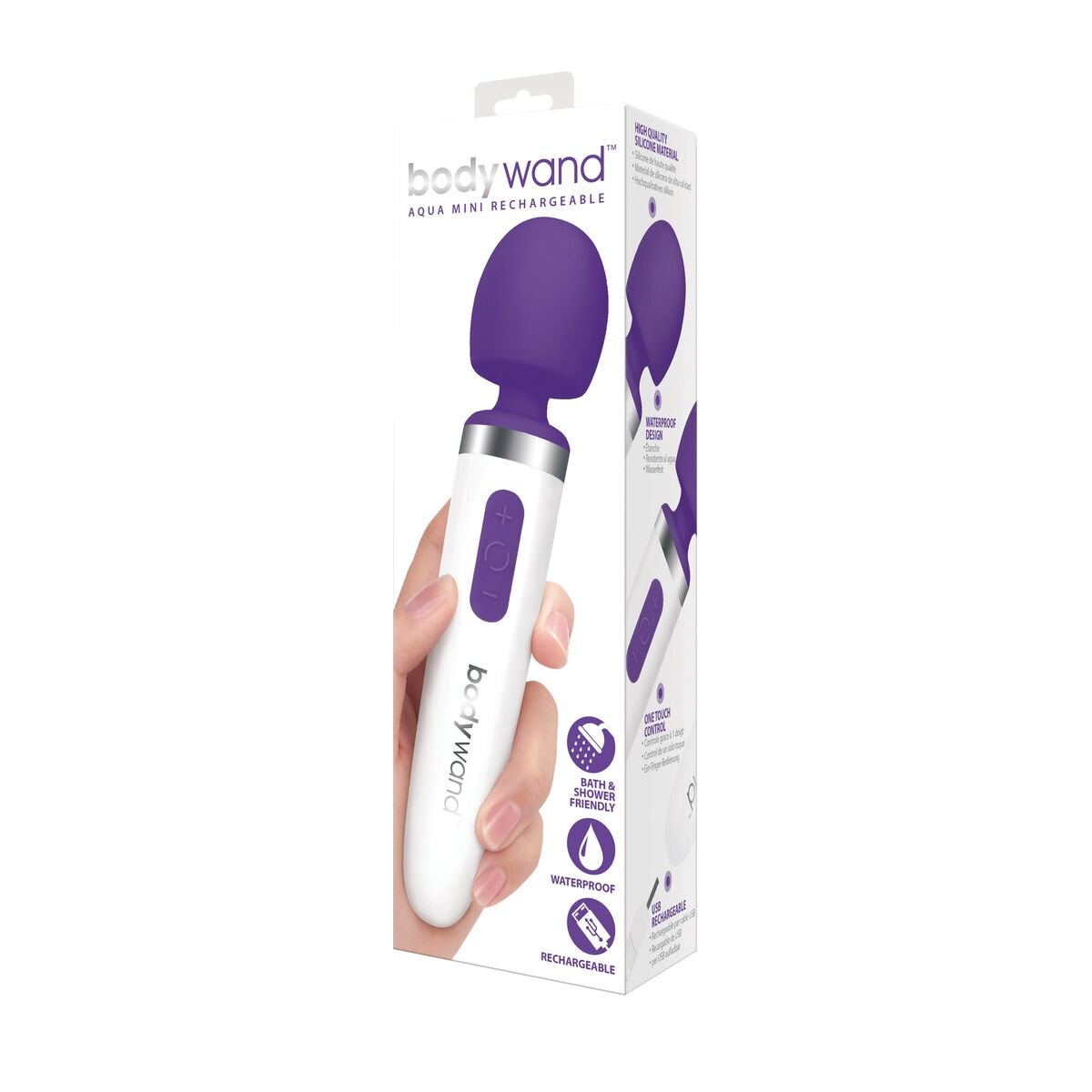 Bodywand Aqua Mini Rechargeable Wand Massager Purple Multi Function Wands Purple