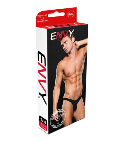 Envy Thong Lowrise Zip Black S/M