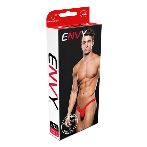 Envy Thong Lowrise Zip Red S/M