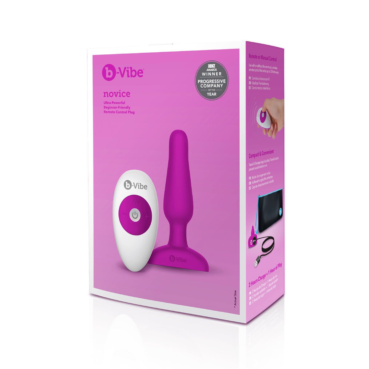 B-Vibe Novice Remote Control Plug Fuchsia 5886010000 Pink