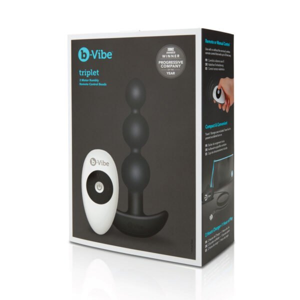 B-Vibe Triplet Anal Beads Black 92733