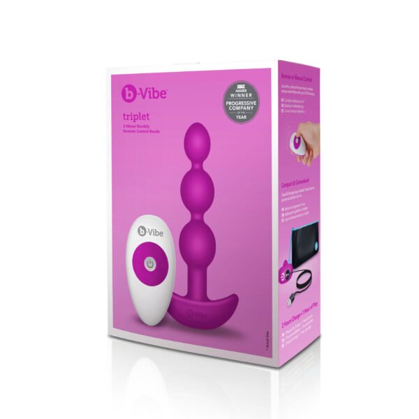 B-Vibe Triplet Anal Beads Fuchsia 92740