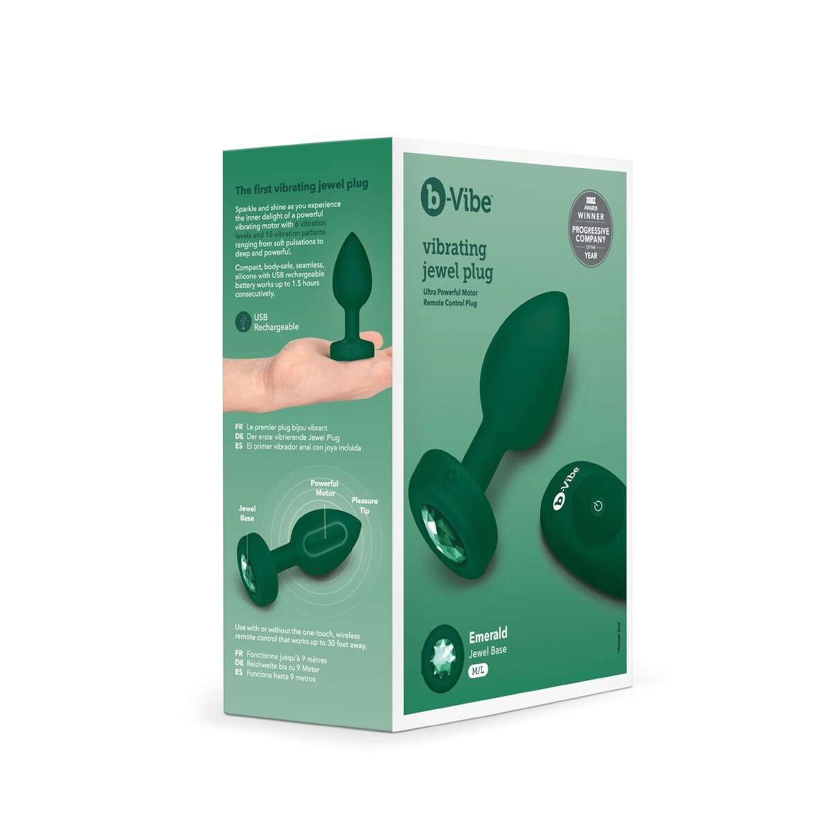 B-Vibe Anal plug Vibrating Jewel Green M/L