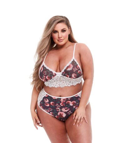 Baci Lingerie Lace Underwear Set Floral & Lace XL