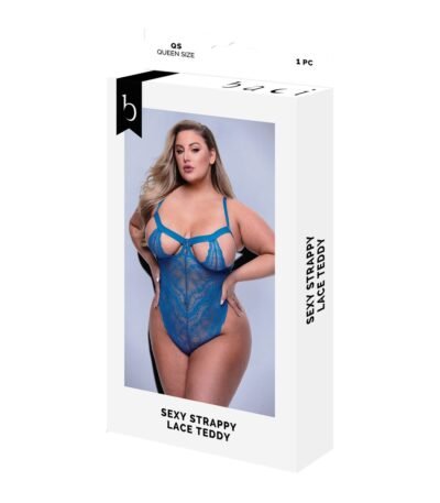 Baci Lingerie Underwear Set Lace Teddy Blue (Queen)