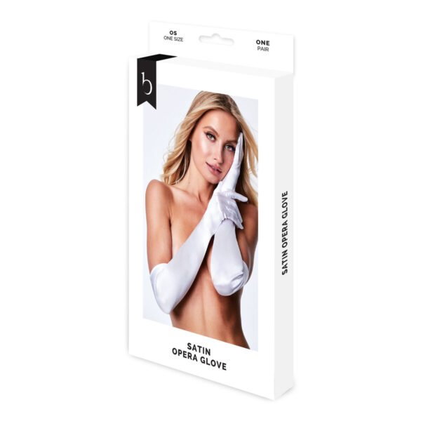 Baci Lingerie Gloves Satin Opera White