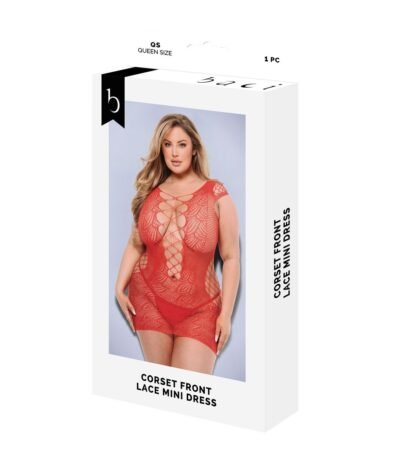 Baci Lingerie Underwear Set Lace Mini Dress Red (Queen)