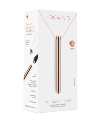 Le Wand Bullet Vibrator Necklace Pendant Rose Gold