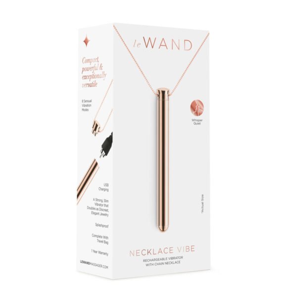 Le Wand Bullet Vibrator Necklace Pendant Rose Gold