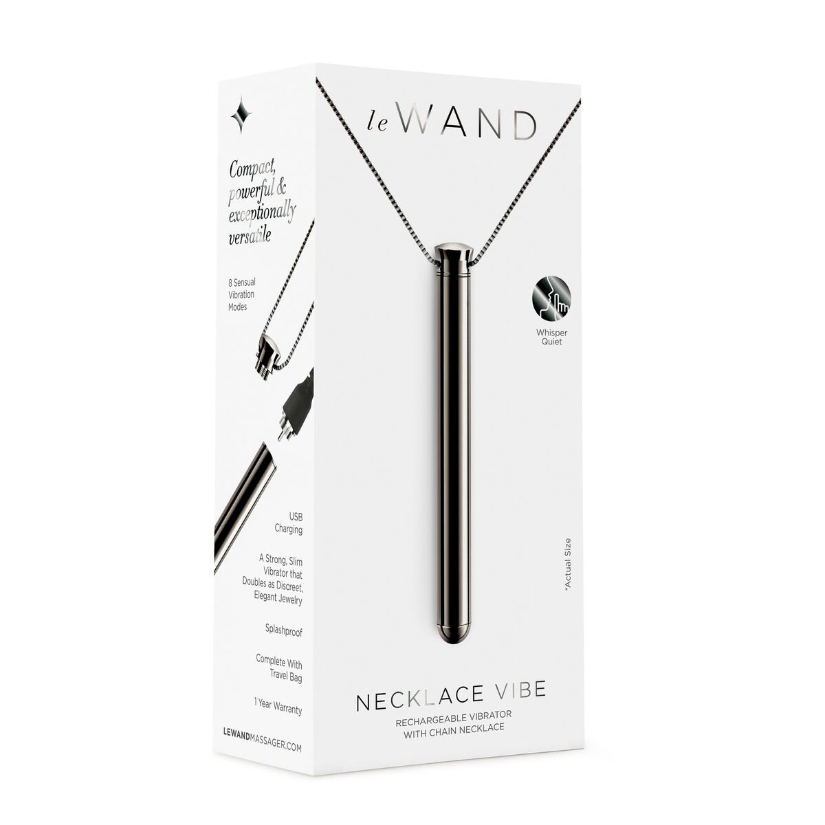 Le Wand Bullet Vibrator Necklace Pendant Black