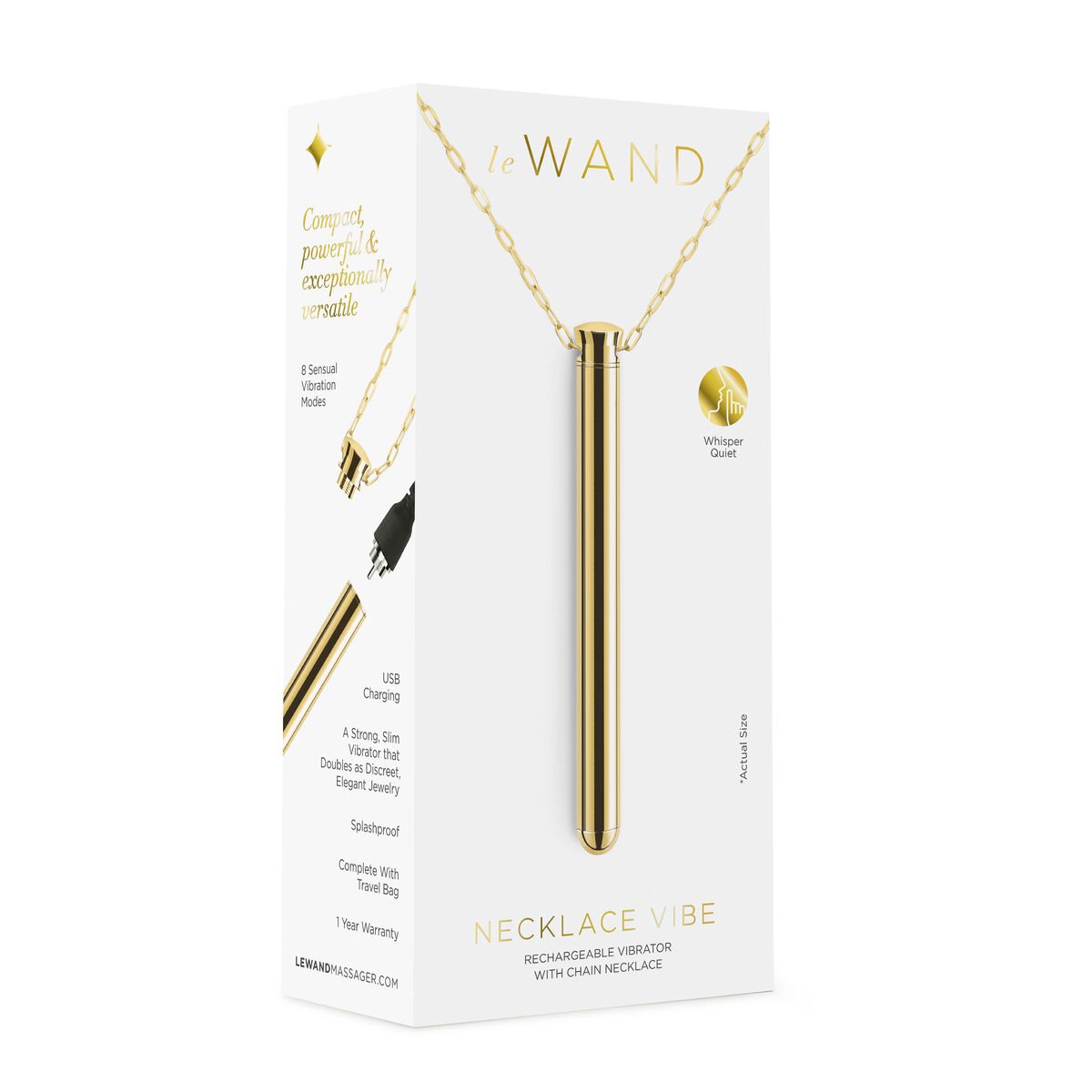 Le Wand Bullet Vibrator Necklace Pendant Golden