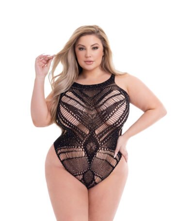Baci Lingerie Leotard Black Queen size