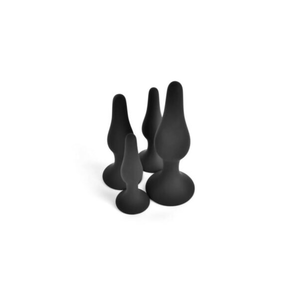 VSCNOVELTY Anal plug Black Silicone Set 4 Pieces